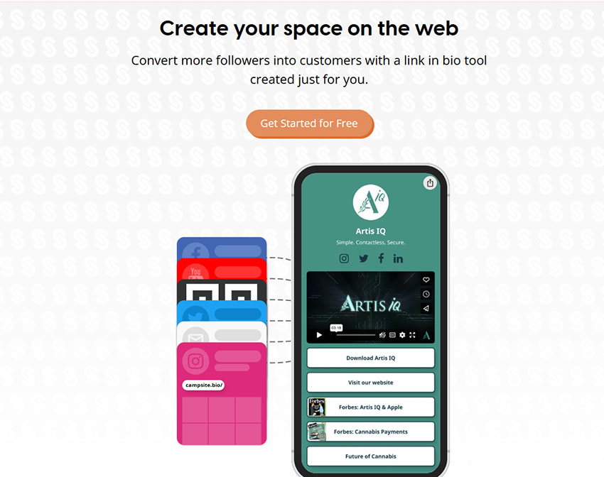 Campsite homepage
