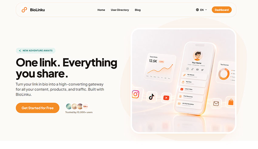 BioLinku homepage