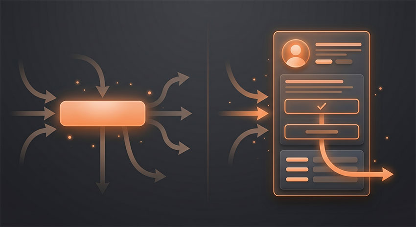 Comparison of simple bio link versus optimized micro landing page showing conversion difference